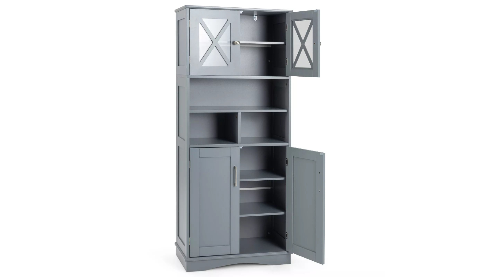 Pretty & Practical Tall Floor Cabinet with Ample Storage