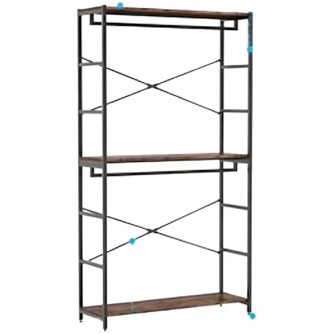 Pretty & Practical 3-Tier Shelve Freestanding Double Rod Closet Organizer