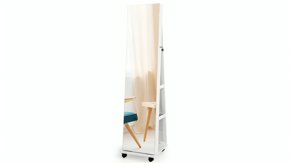 Pretty & Practical Lockable Standing Jewelry Cabinet Armoire - 164cm 