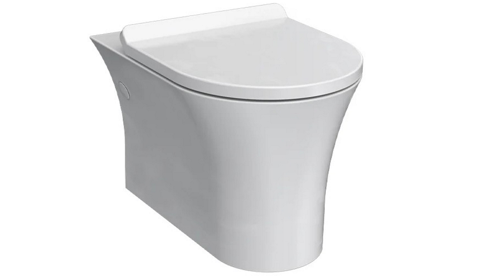 Parisi Play II Rimless Wall Hung Pan with Soft Close Seat - Gloss White
