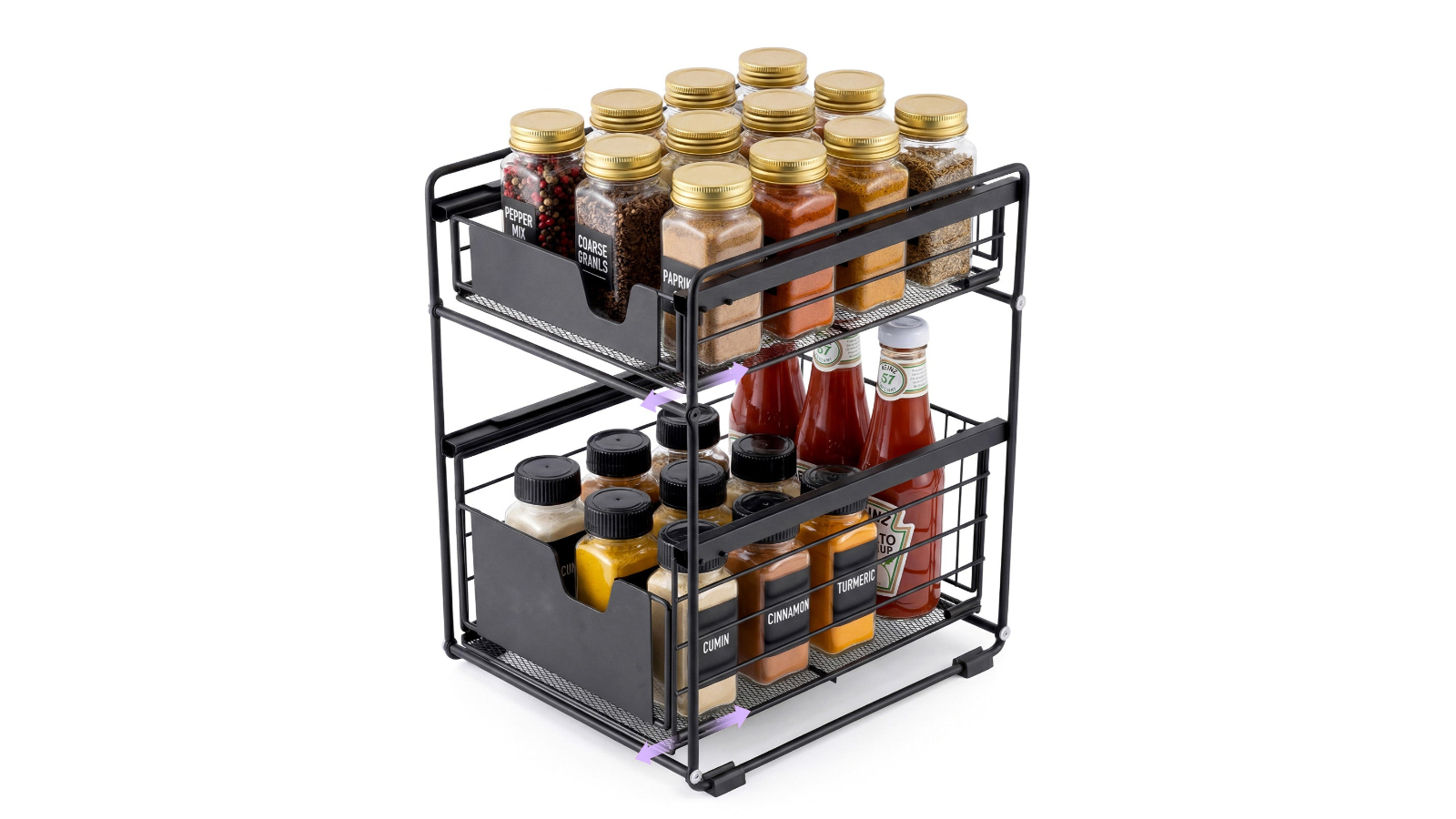 Adivo 2 Tier 33cm Spice Rack - Black