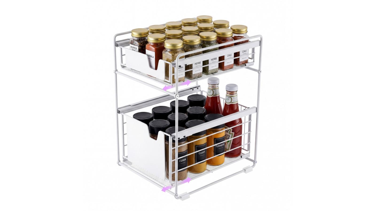 Adivo 2 Tier 33cm Spice Rack - White