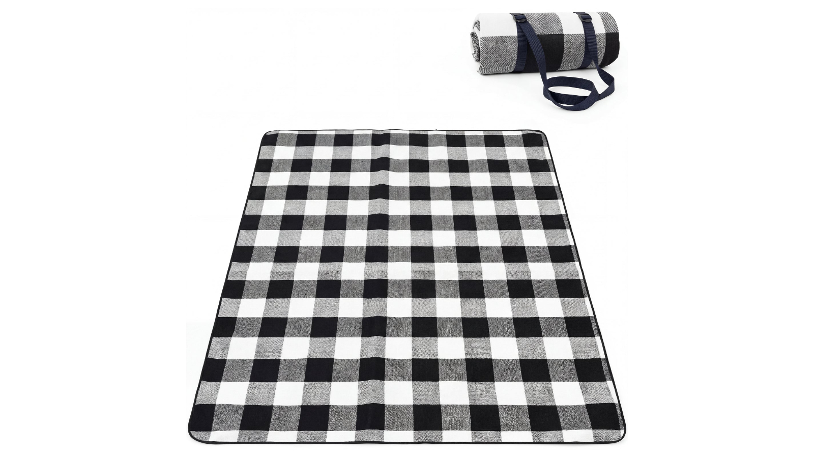 Adivo 2 x 2metre Acrylic Picnic Mat - Black/Grey