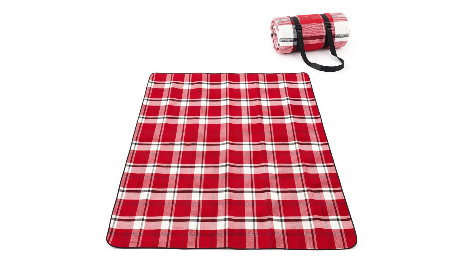Adivo 2x3m Acrylic Picnic Mat - Red/Black