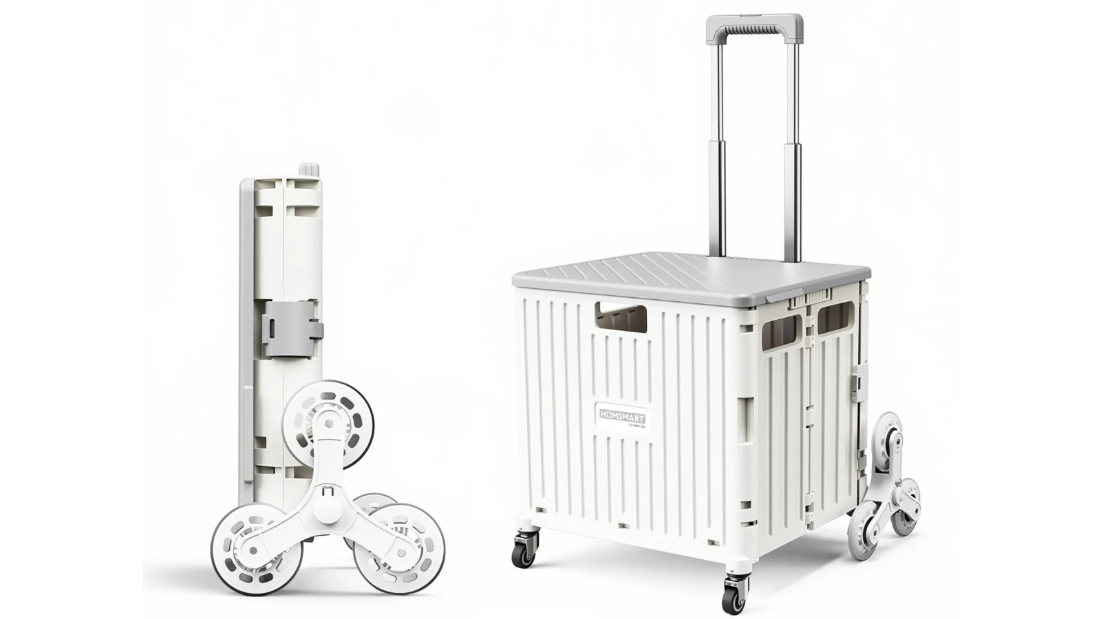 Viviendo 65 Litre Foldable Wheel Cart - White
