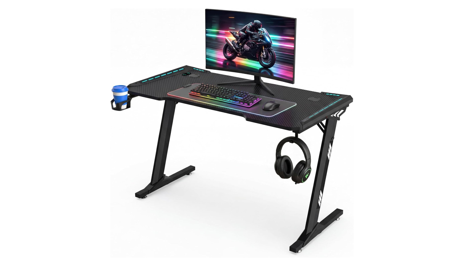 Viviendo 1.4m RGB Gaming Desk - Black