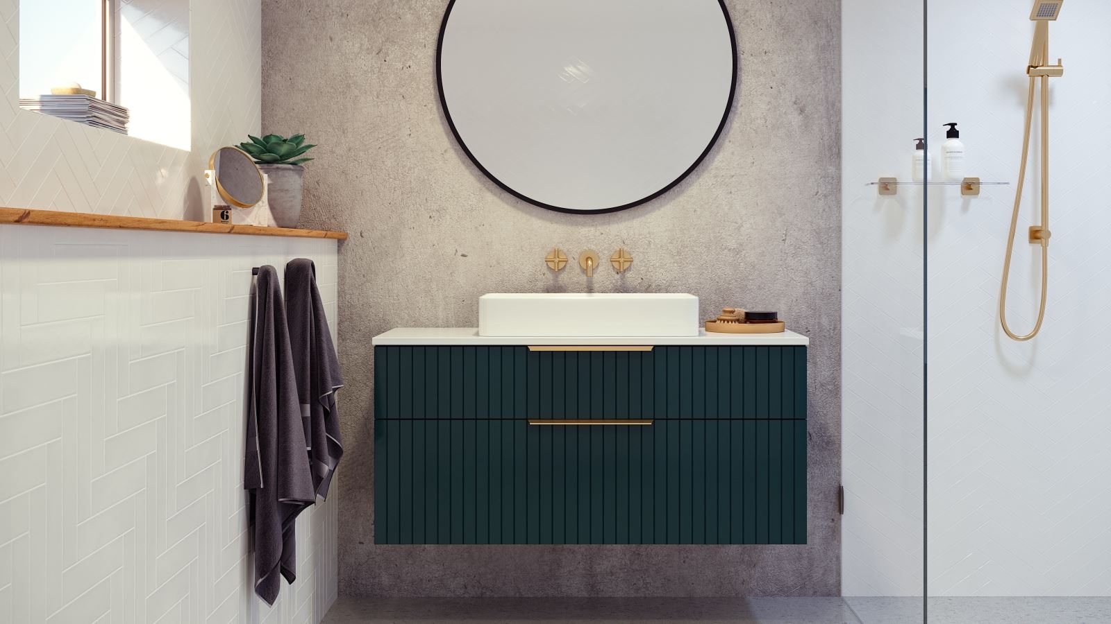 Timberline Arizona 1200mm Wall-Hung Vanity with Silksurface Top and Above Counter Ceramic Basin