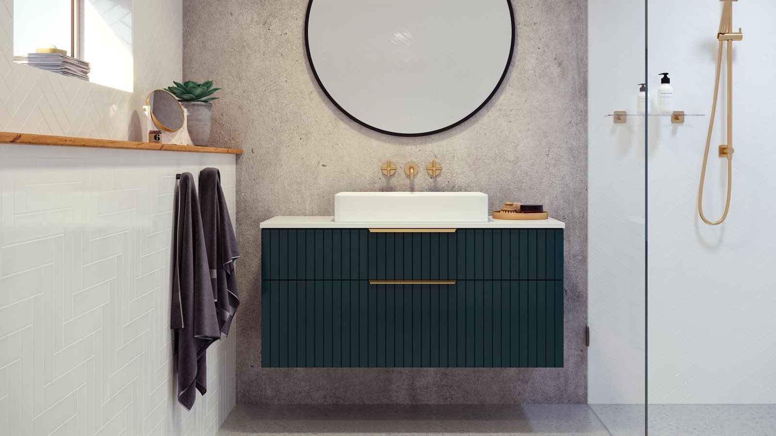 Timberline Arizona 1200mm WallHung Vanity with Stone Top and Above