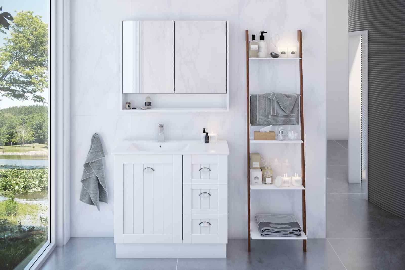 Timberline Norfolk 900mm Floor Standing Vanity with Centre Bowl Alpha