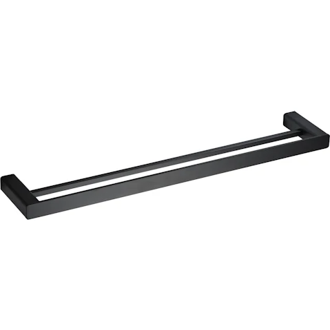 PLD Surface 600mm Double Towel Rail - Matte Black