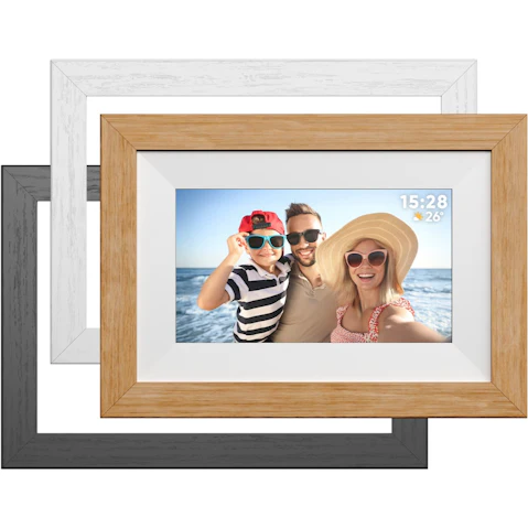 FotoStream 7-inch WiFi Digital Photo Frame with 3 Interchangeable Frames