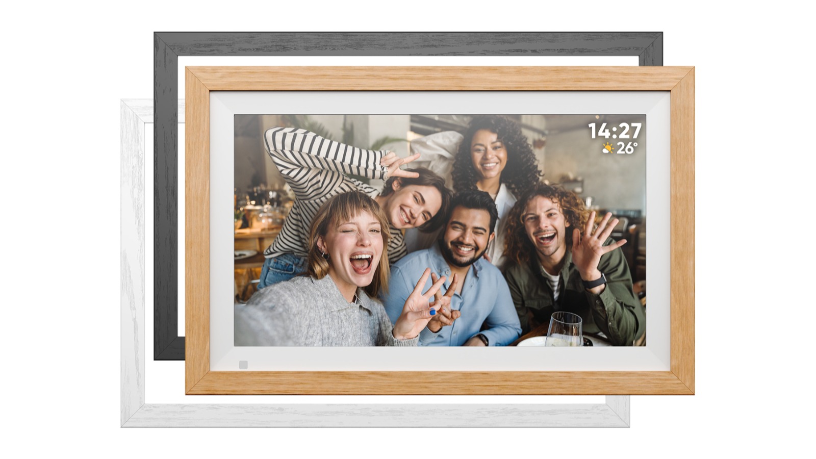 FotoStream 15.6-inch WiFi Digital Photo Frame with 3 Interchangeable Frames