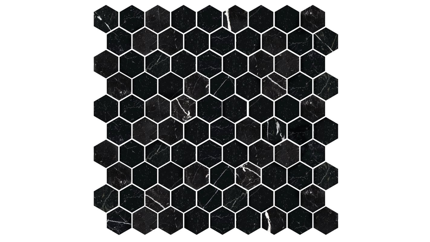 Nero Marquina Hexagon 272x282mm Honed Tile