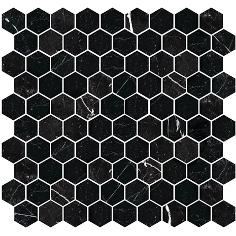 Nero Marquina Hexagon 272x282mm Honed Tile
