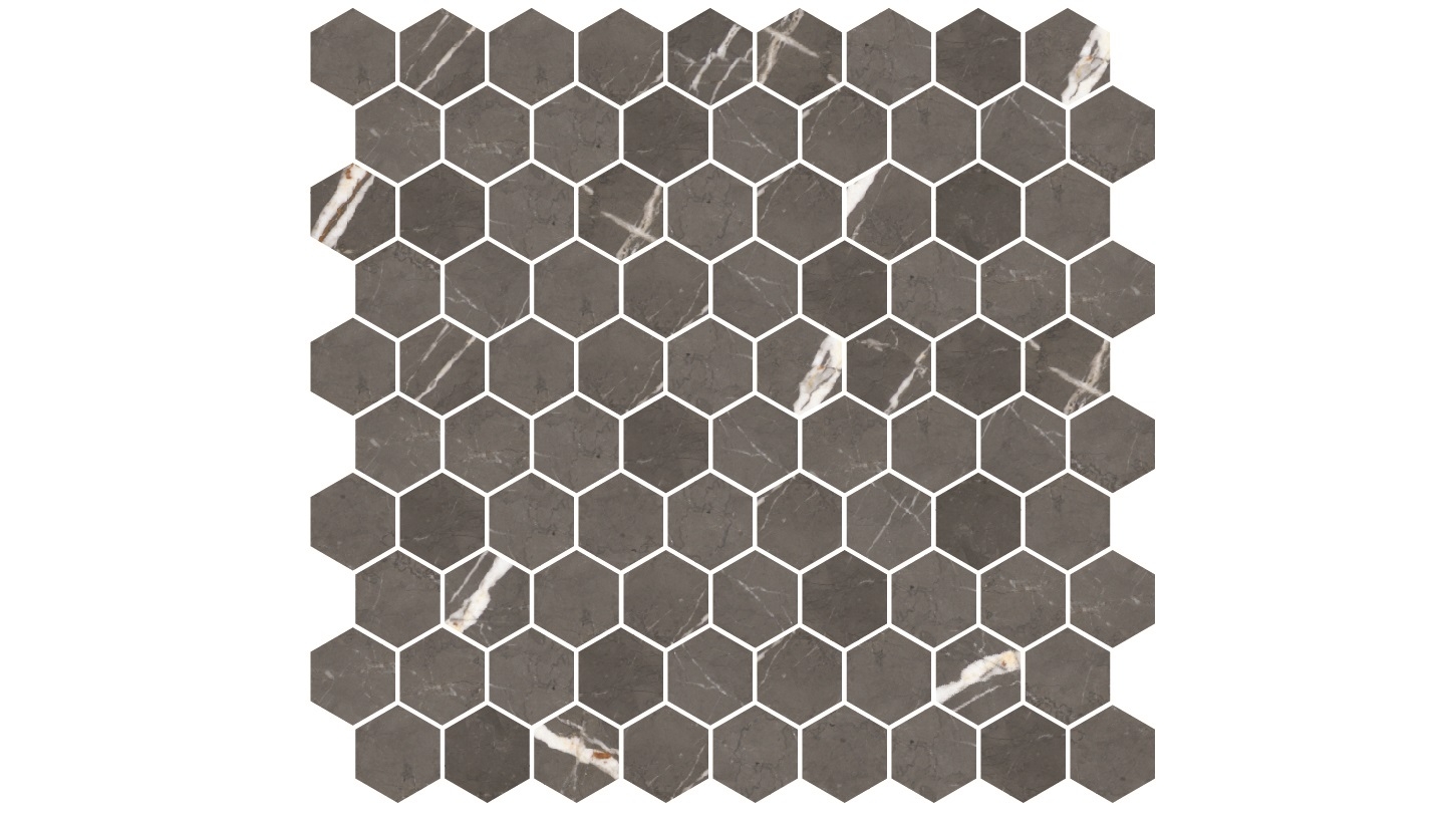 Pietra Grey Hexagon 272x282mm Honed Tile