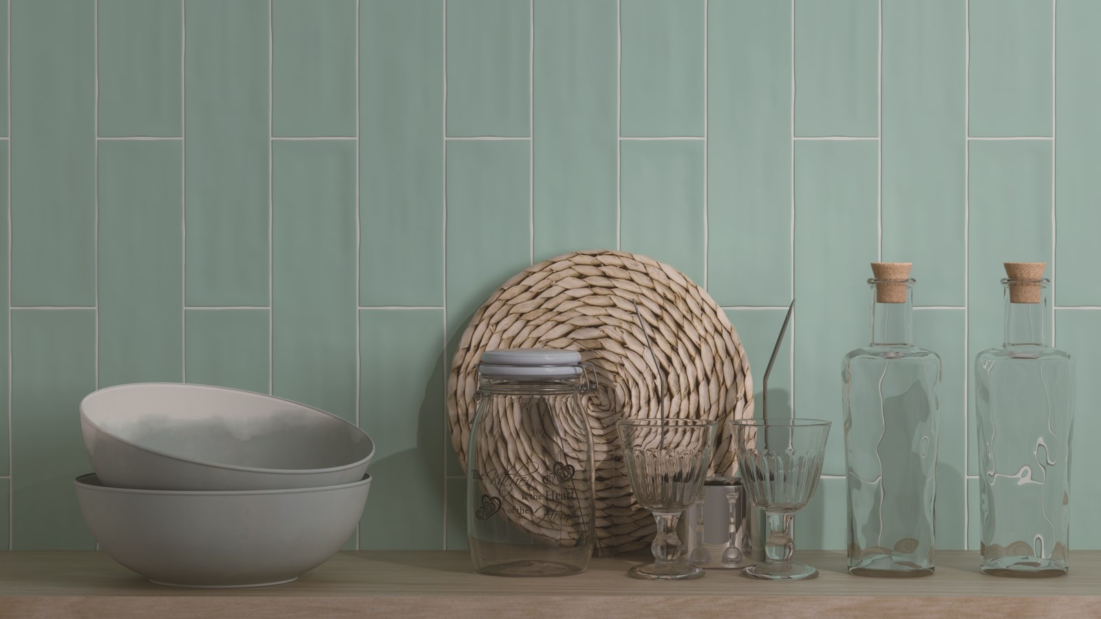 Pastel Subway 302x76mm Mint Silk Tile