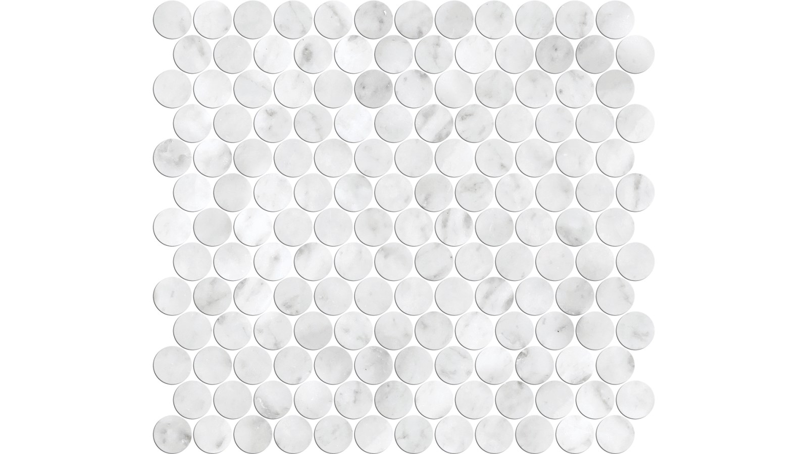 Artemis Carrara White Penny Round 23x23mm Honed Tile