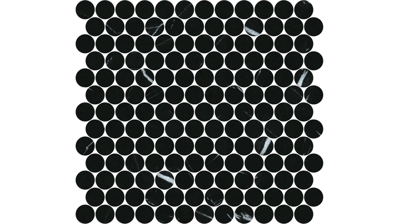 Artemis Nero Maquina Penny Round 23x23mm Honed Tile