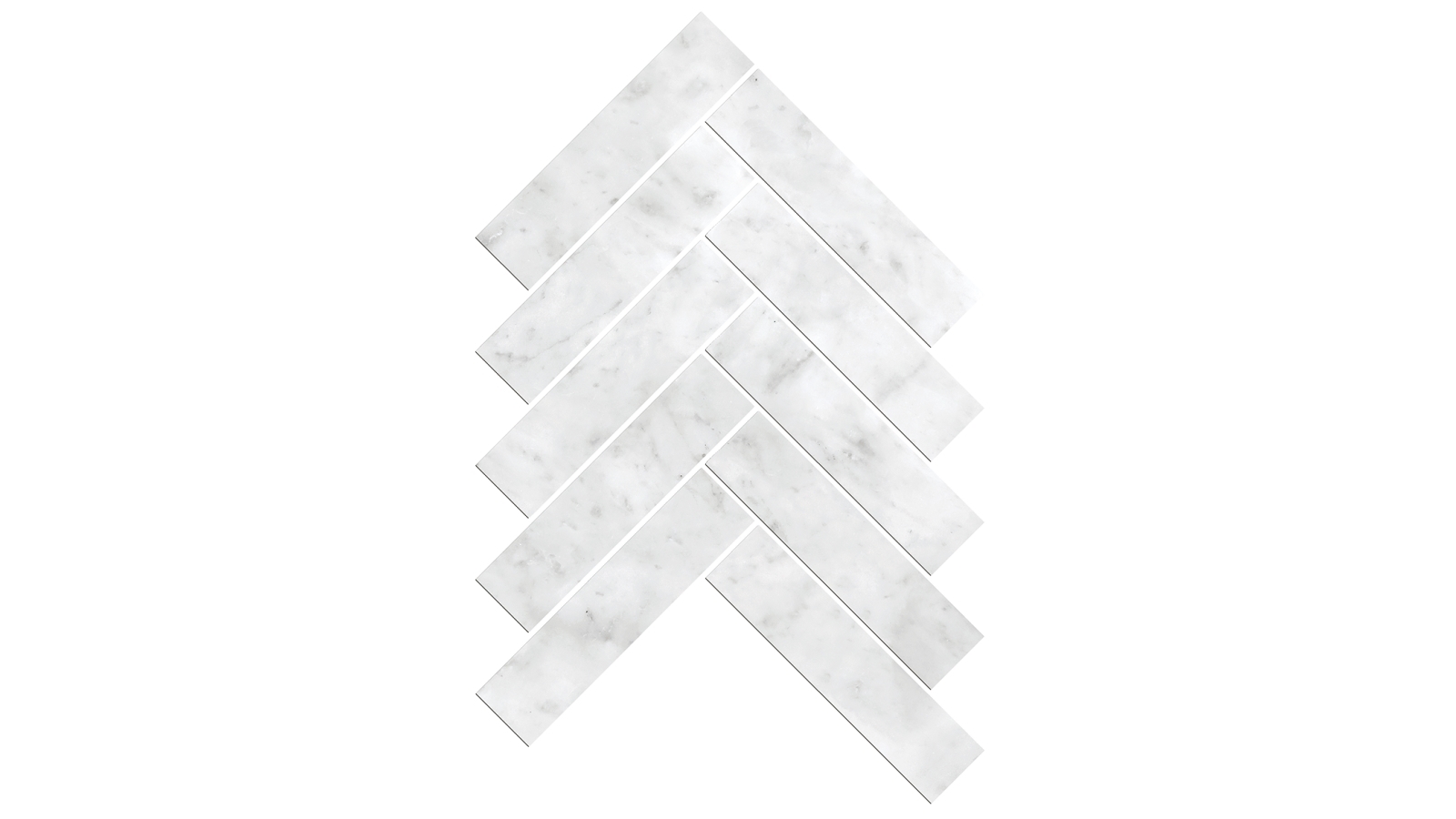 Artemis Carrara White Herringbone 35x150mm Honed Tile
