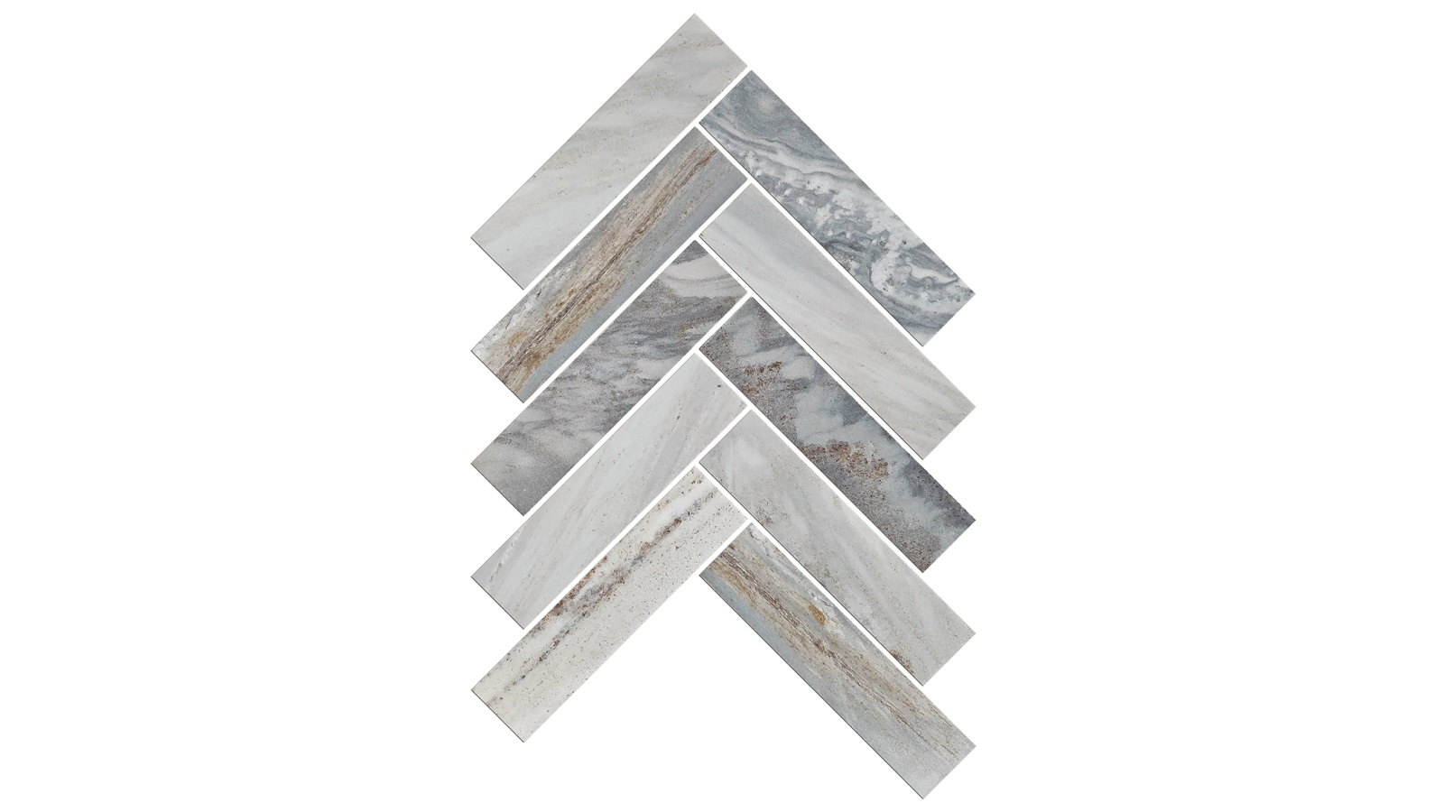 Artemis Blue Sandstone Herringbone 35x150mm Honed Tile