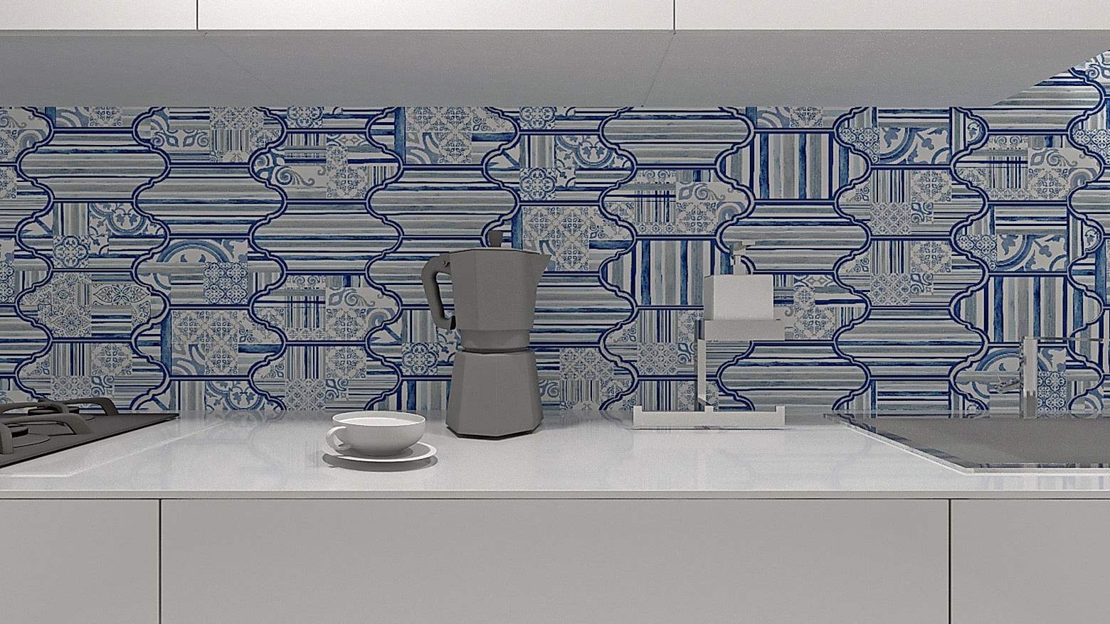 Garden Blue 162x326mm Wall Tile