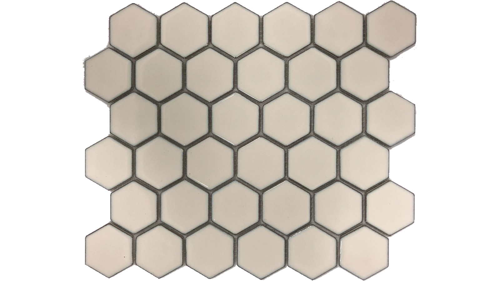 Glazed Hexagon 51x59mm Tile - Antique White
