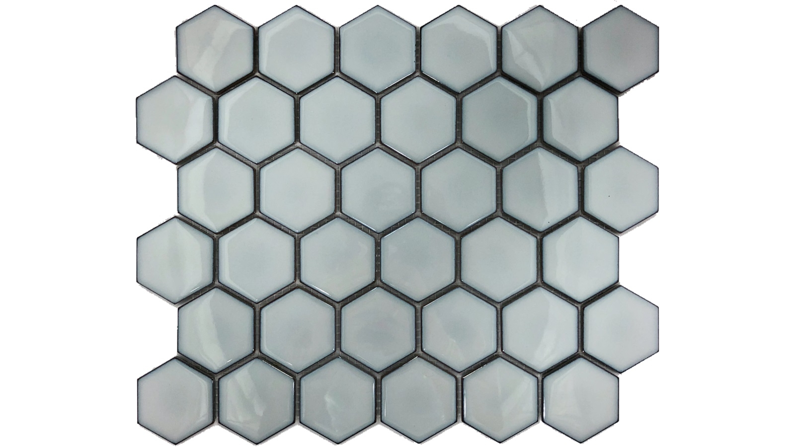 Glazed Hexagon 51x59mm Tile - Antique Grey