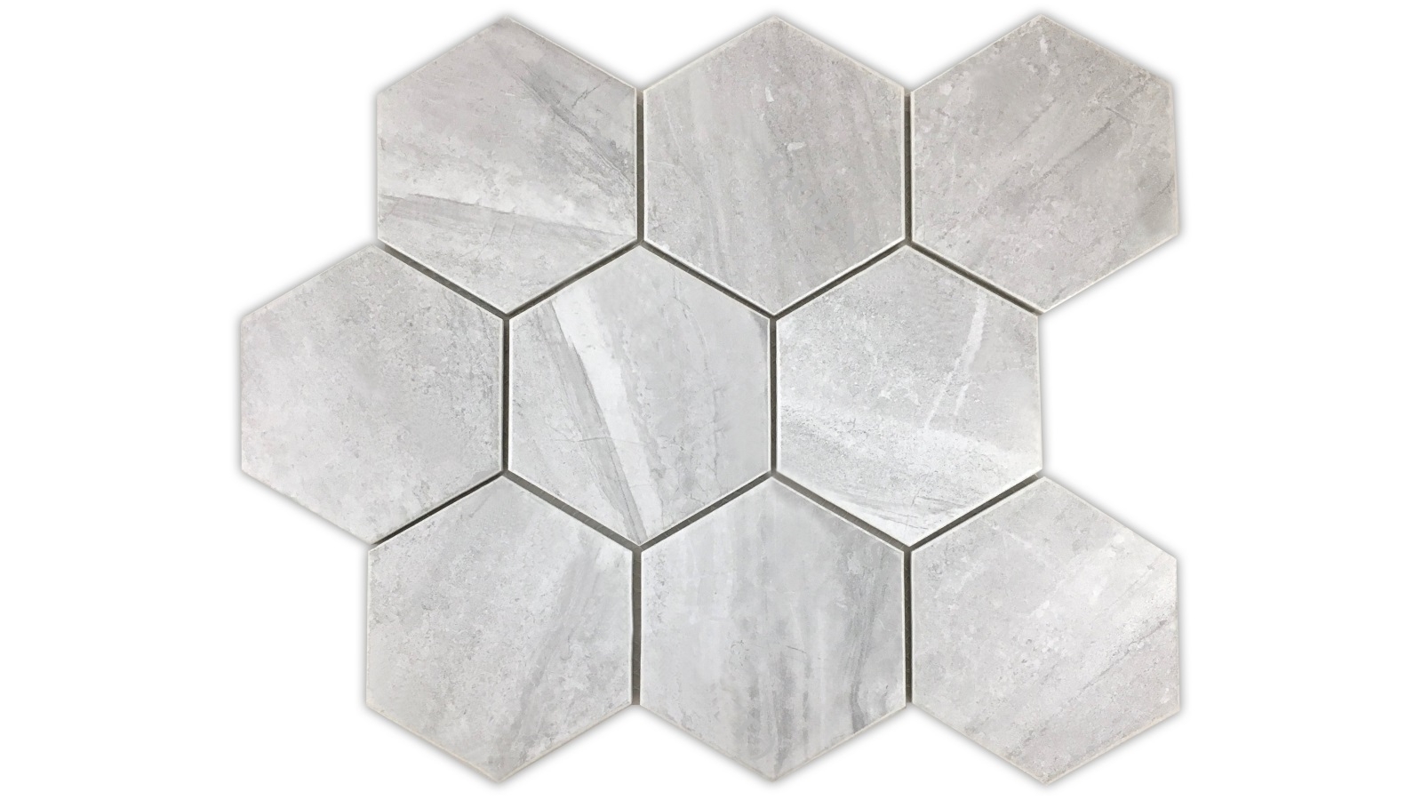 Porcelain Glazed Hexagon 95x110mm Tile - Wooden Grey