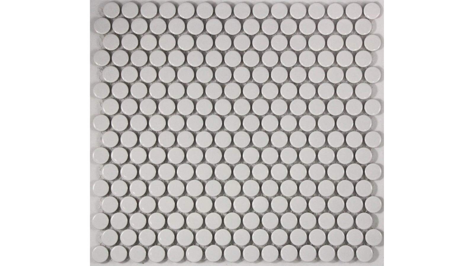 Glazed 19mm Penny Round Gloss Tile - White