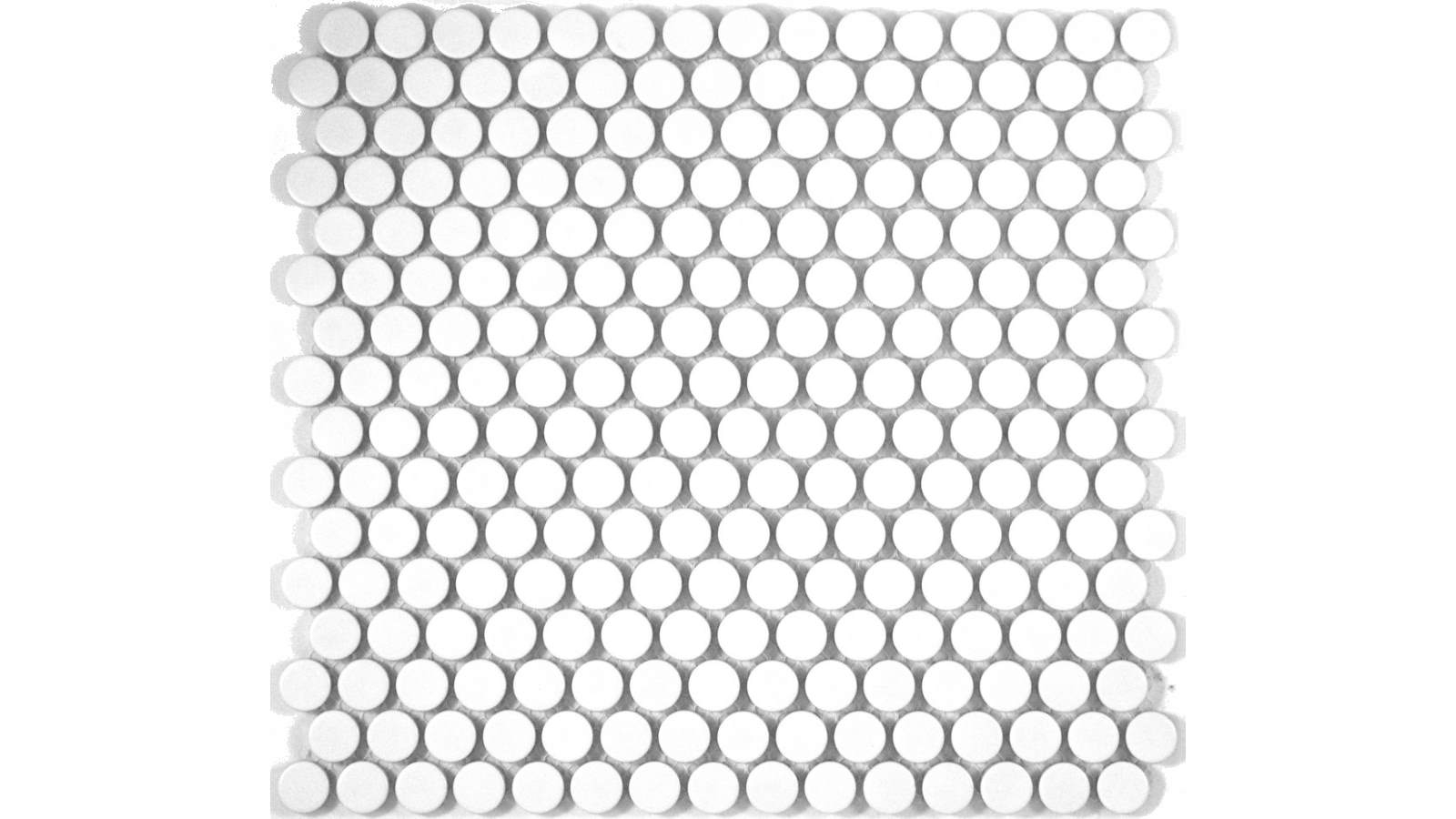 Glazed 19mm Penny Round Matte Tile - White