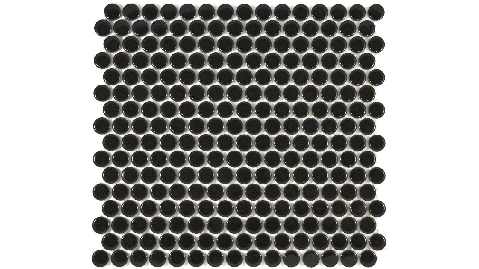 Glazed 19mm Penny Round Gloss Tile - Black