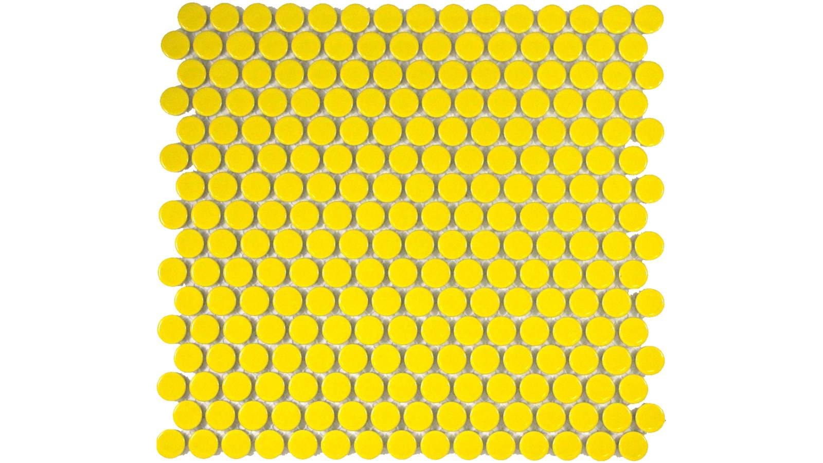 Glazed 19mm Penny Round Gloss Tile - Yellow
