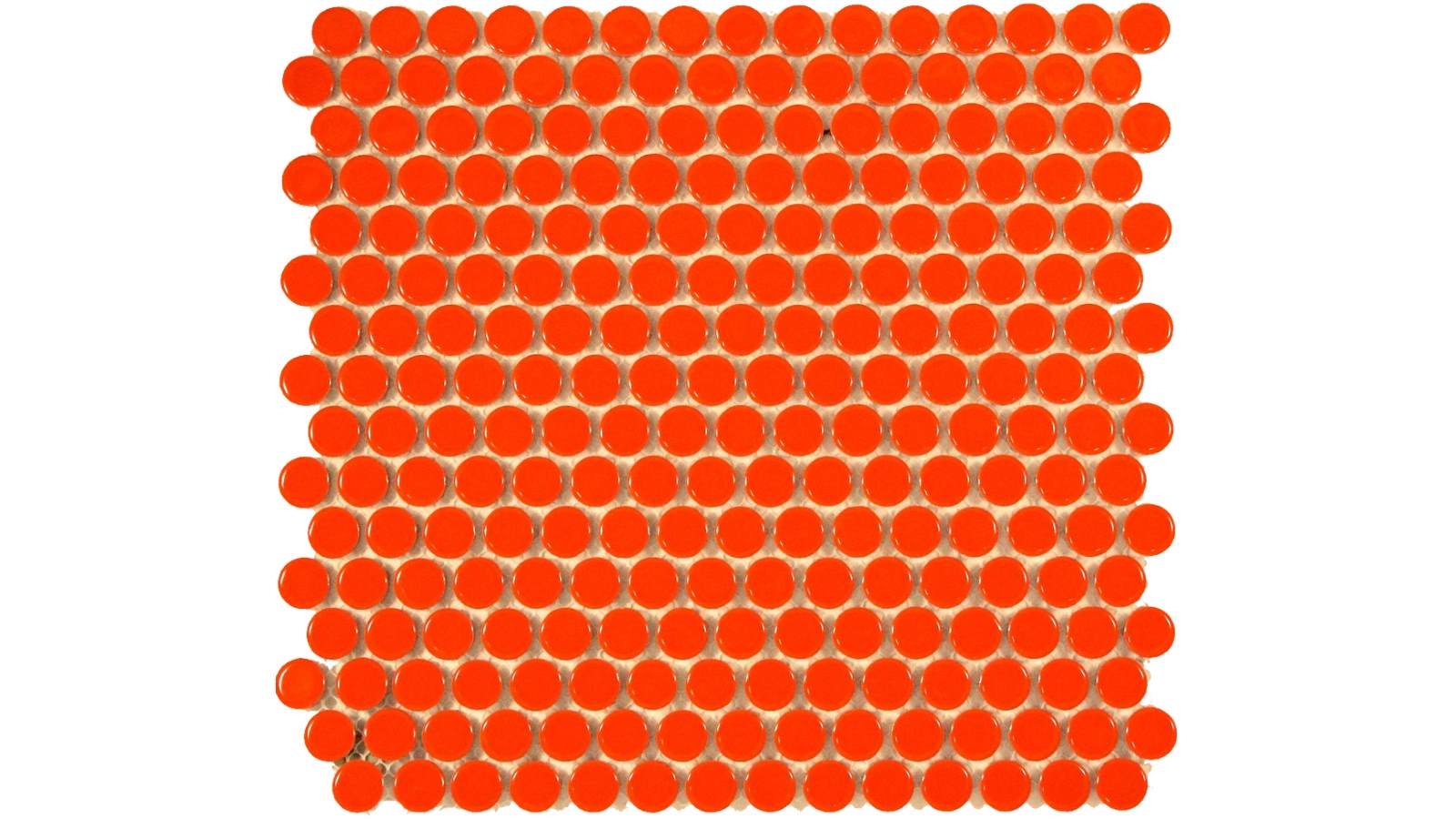 Glazed 19mm Penny Round Gloss Tile - Orange