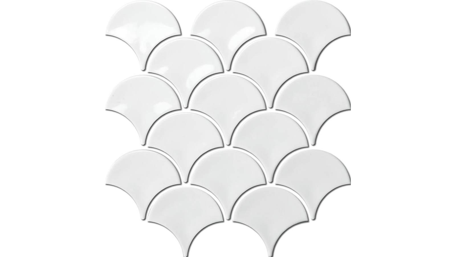 Fishscale 73mm Concave Gloss Tile - White