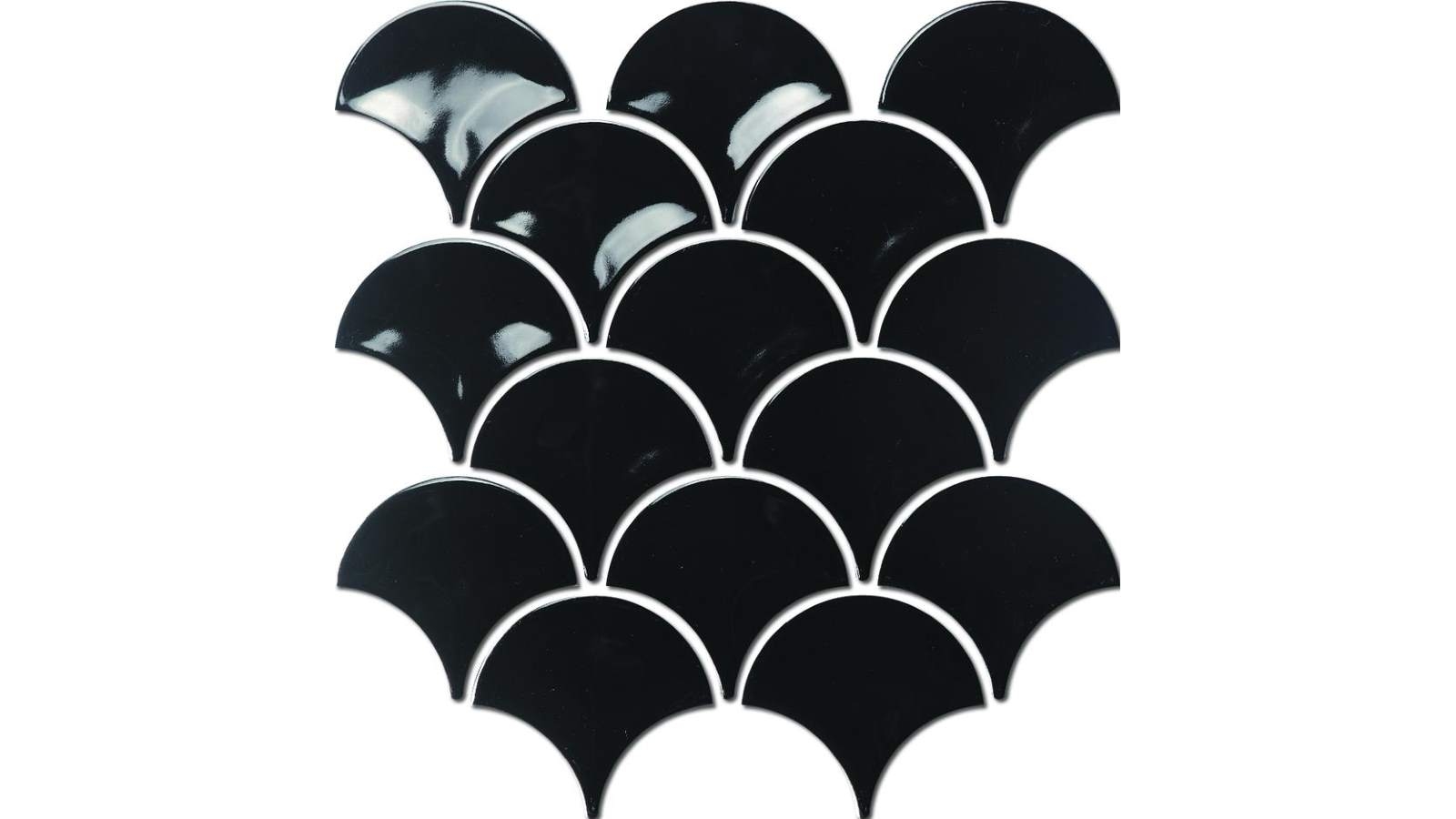 Fishscale 73mm Concave Gloss Tile - Black
