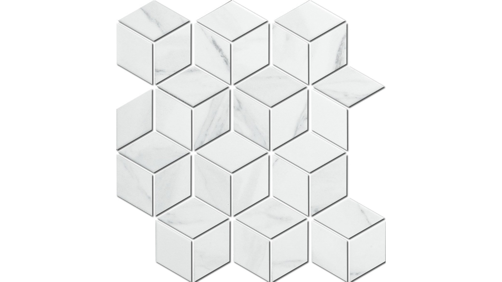 Carrara Cube 48x48mm Glazed Porcelain Matte Tile
