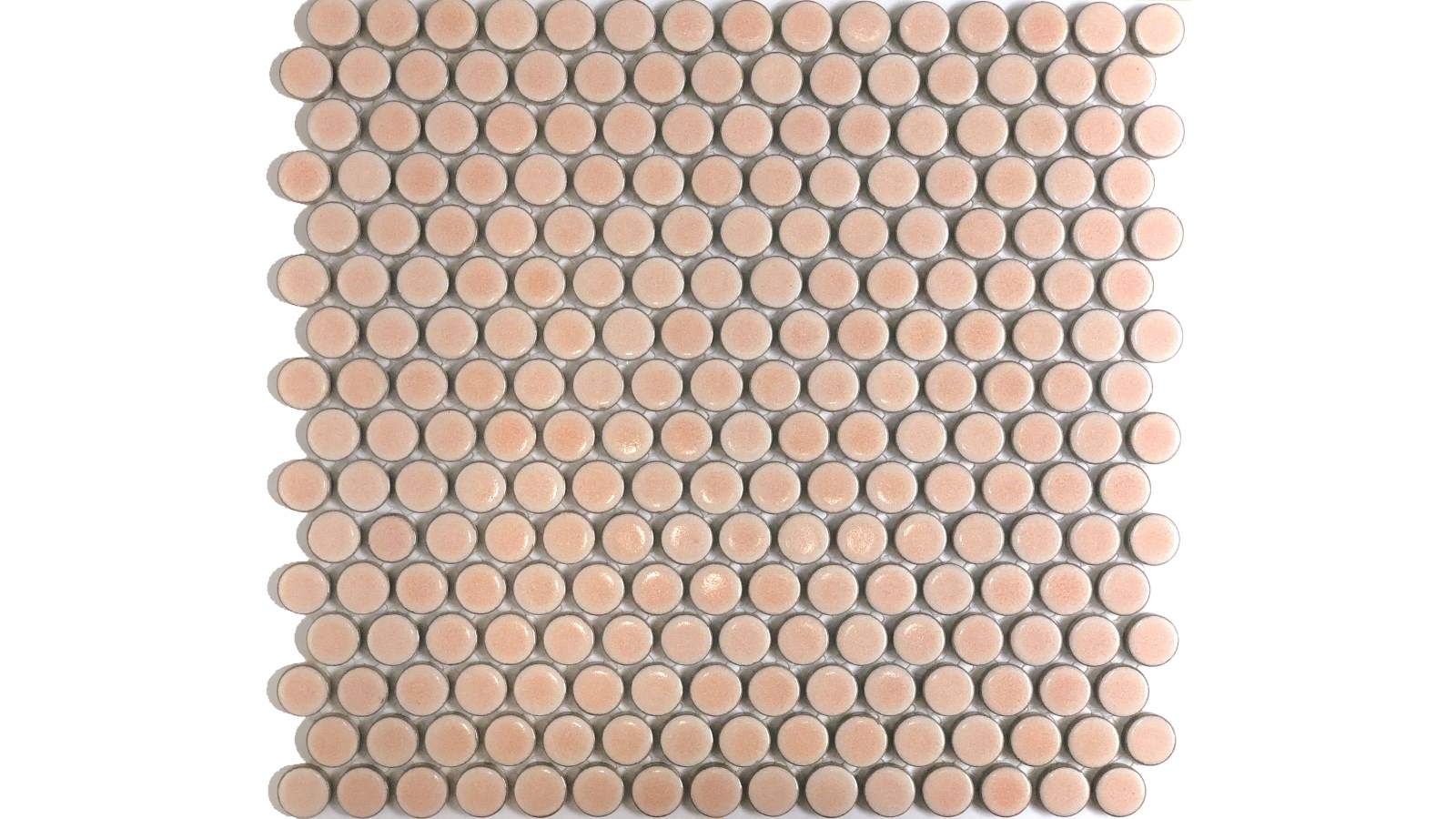 Glazed 19mm Penny Round Gloss Tile - Pink