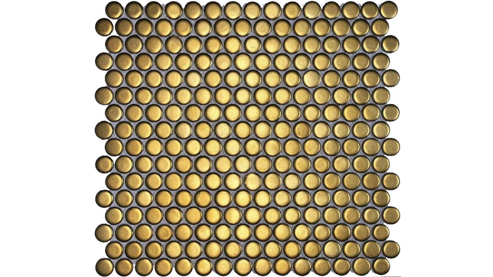 Glazed 19mm Penny Round Tile - Gold Matte