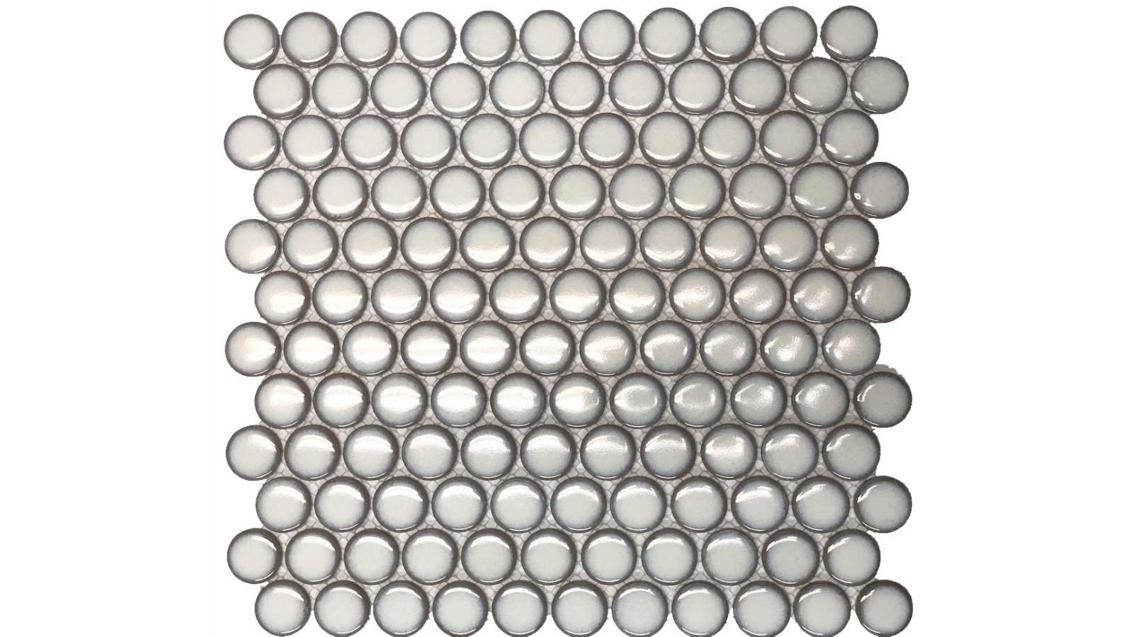 Penny Round 28mm Porcelain Glazed Gloss Tile - Antique White