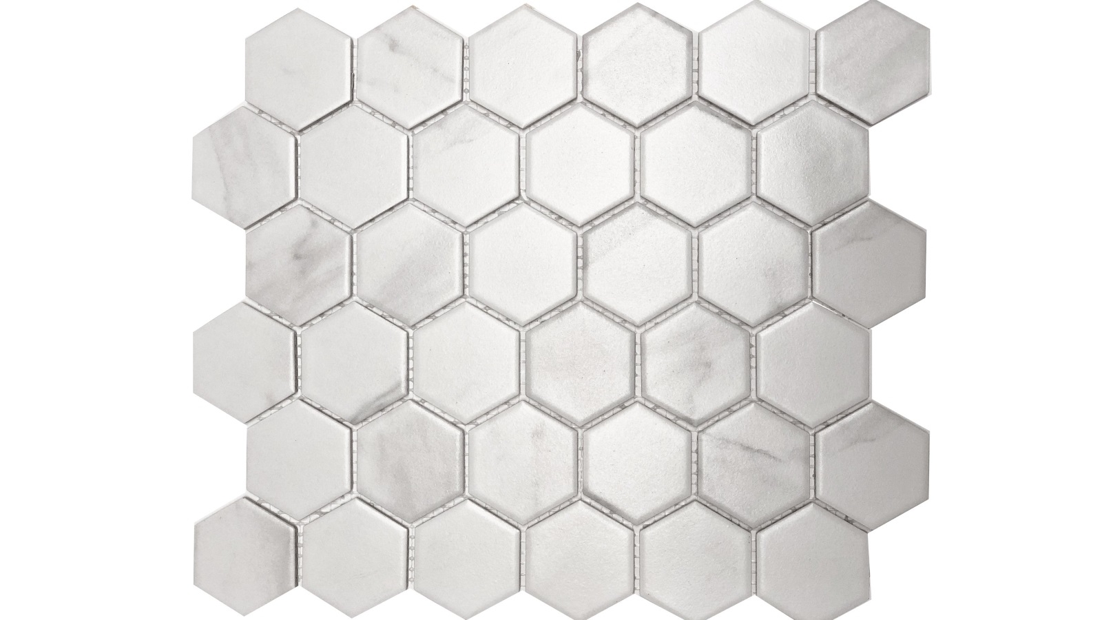 Carrara 51x59mm Hexagon Matte Glazed Porcelain Tile