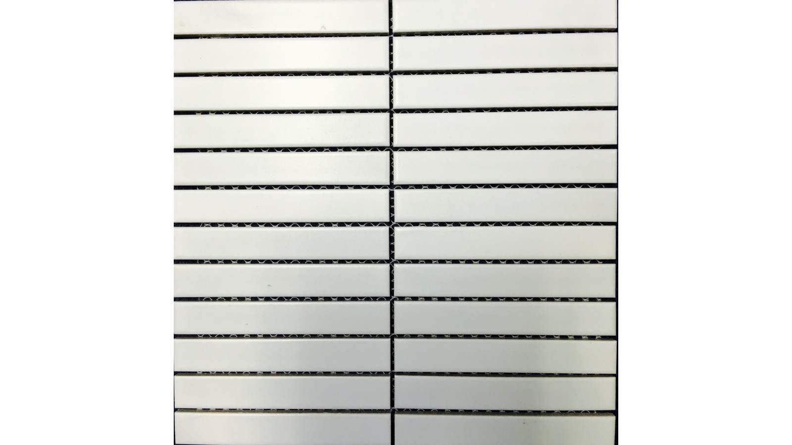 Glazed Porcelain 22x145mm Matte Tile - White