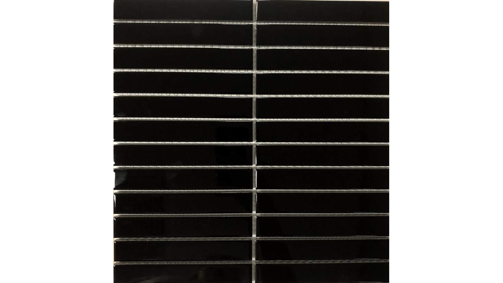 Glazed Porcelain 22x145mm Gloss Tile - Black