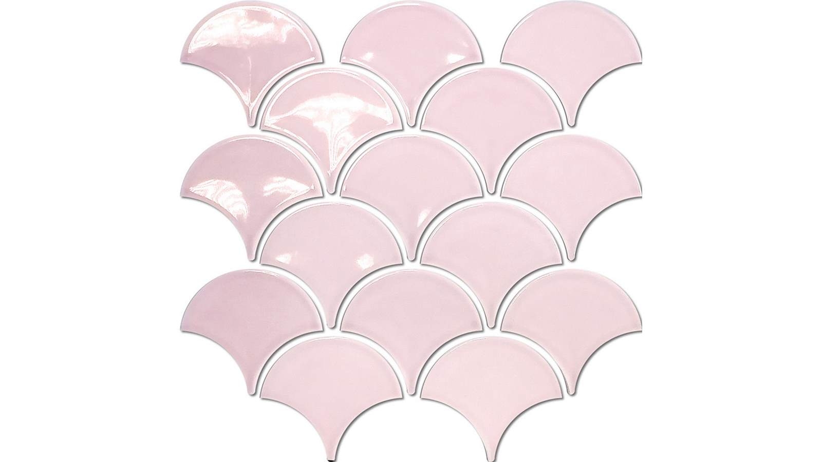 Fishscale 73mm Concave Gloss Tile - Pastel Pink
