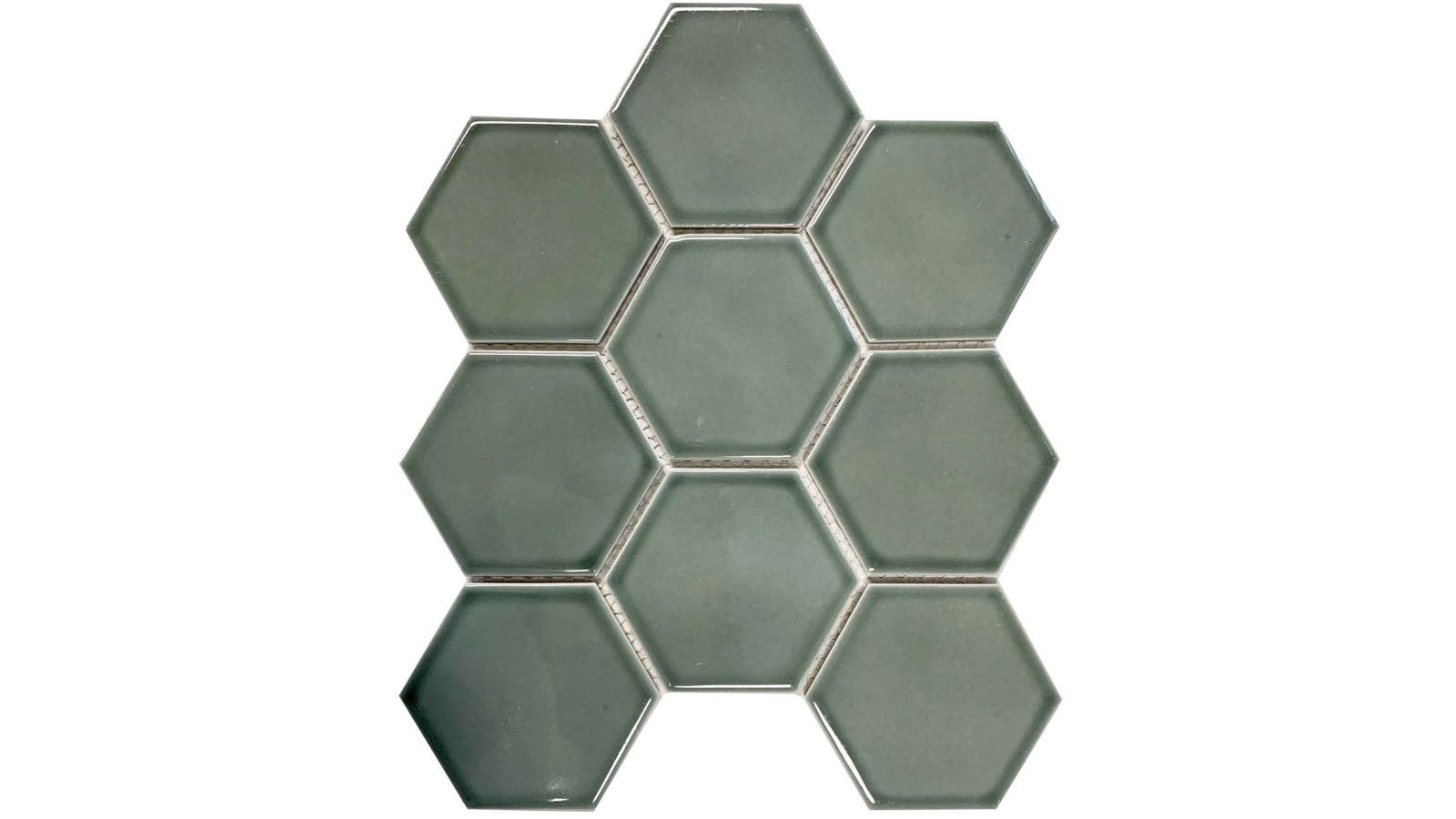 Glazed Hexagon 95x110mm Tile - Water Green