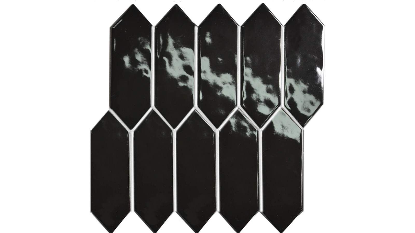 Arrow Shape 55x195mm Gloss Tile - Black