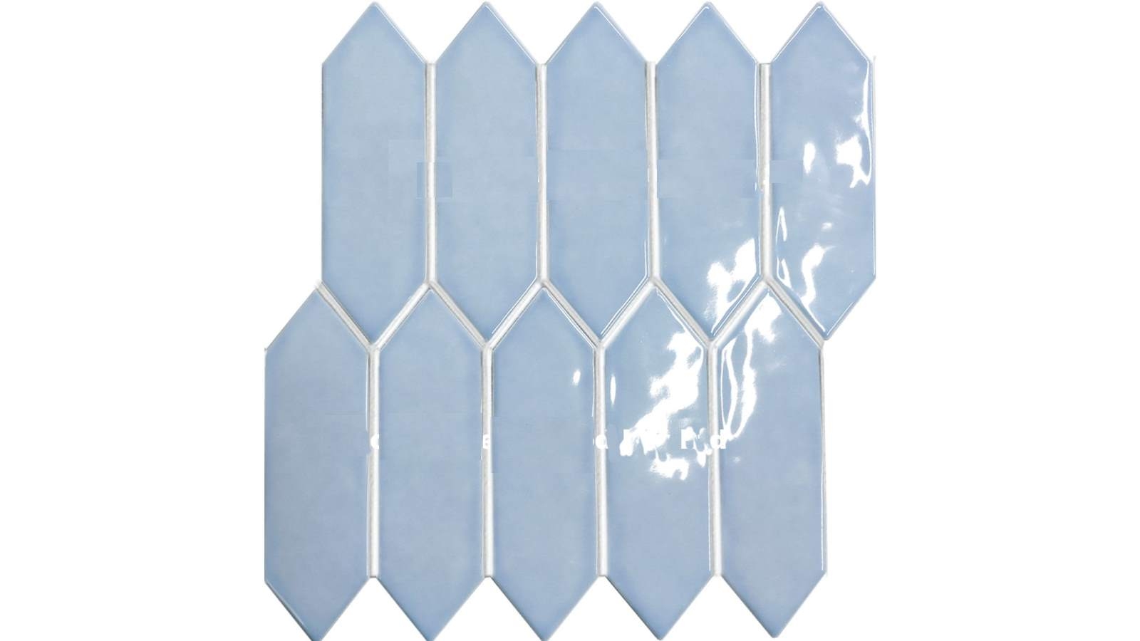 Arrow Shape 55x195mm Gloss Tile - Light Blue