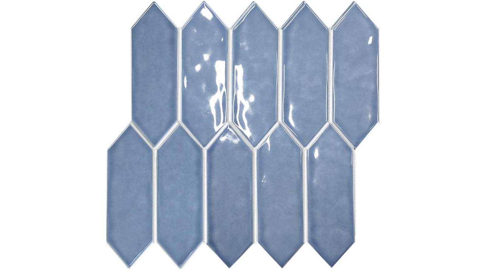 Arrow Shape 55x195mm Gloss Tile - Blue