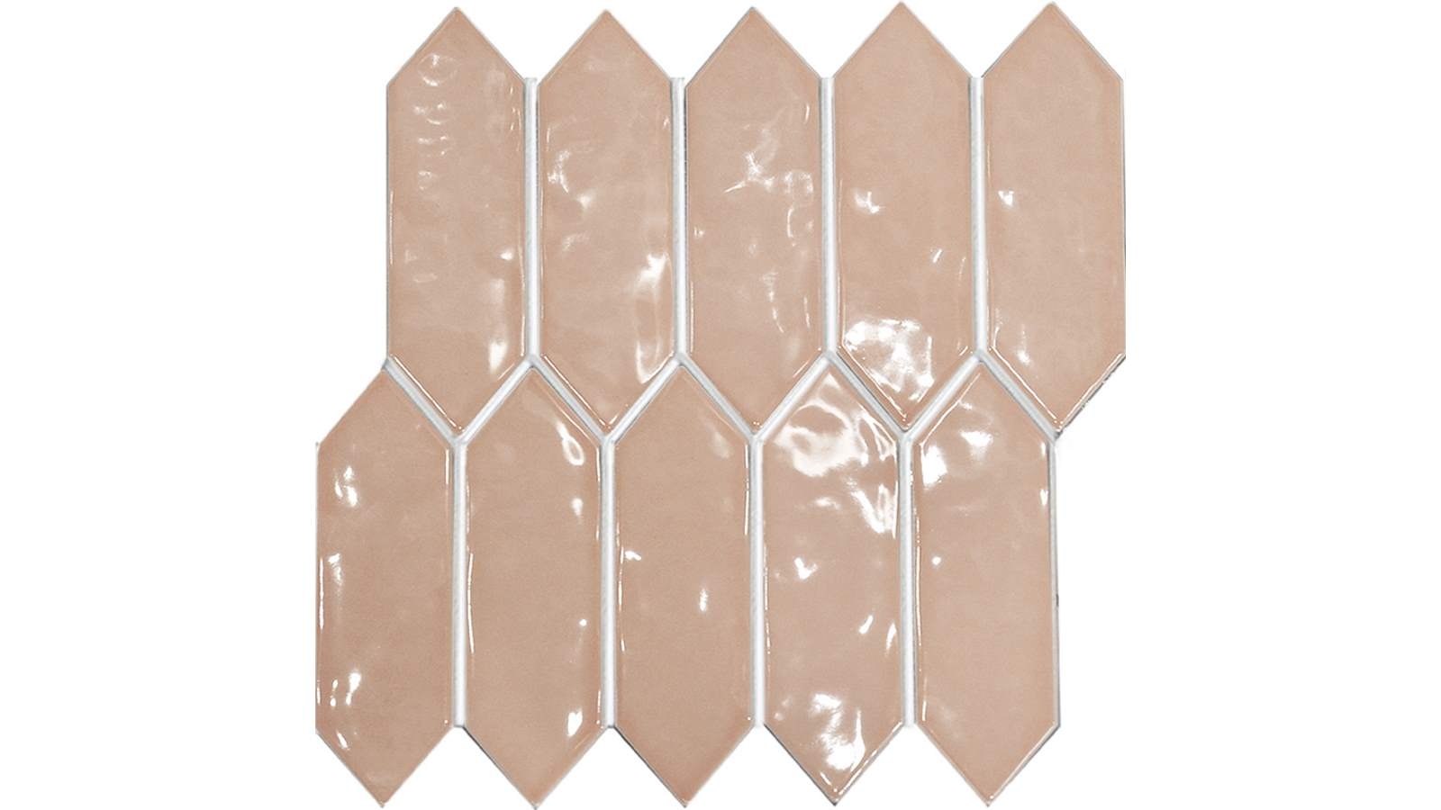 Arrow Shape 55x195mm Gloss Tile - Peach