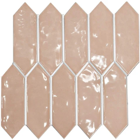 Arrow Shape 55x195mm Gloss Tile - Peach