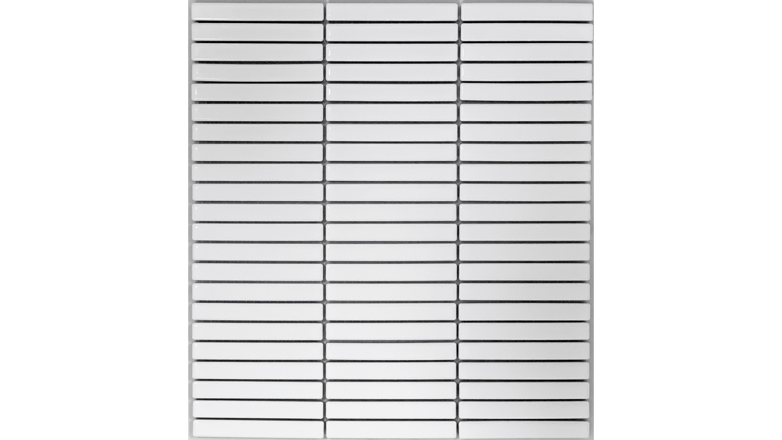Small KitKat 12x92mm White Gloss Porcelain Wall Tile